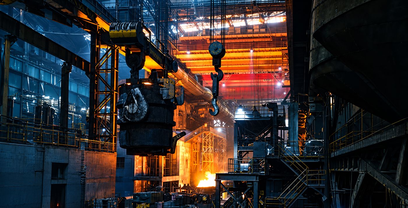 Planta siderúrgica en operación continua