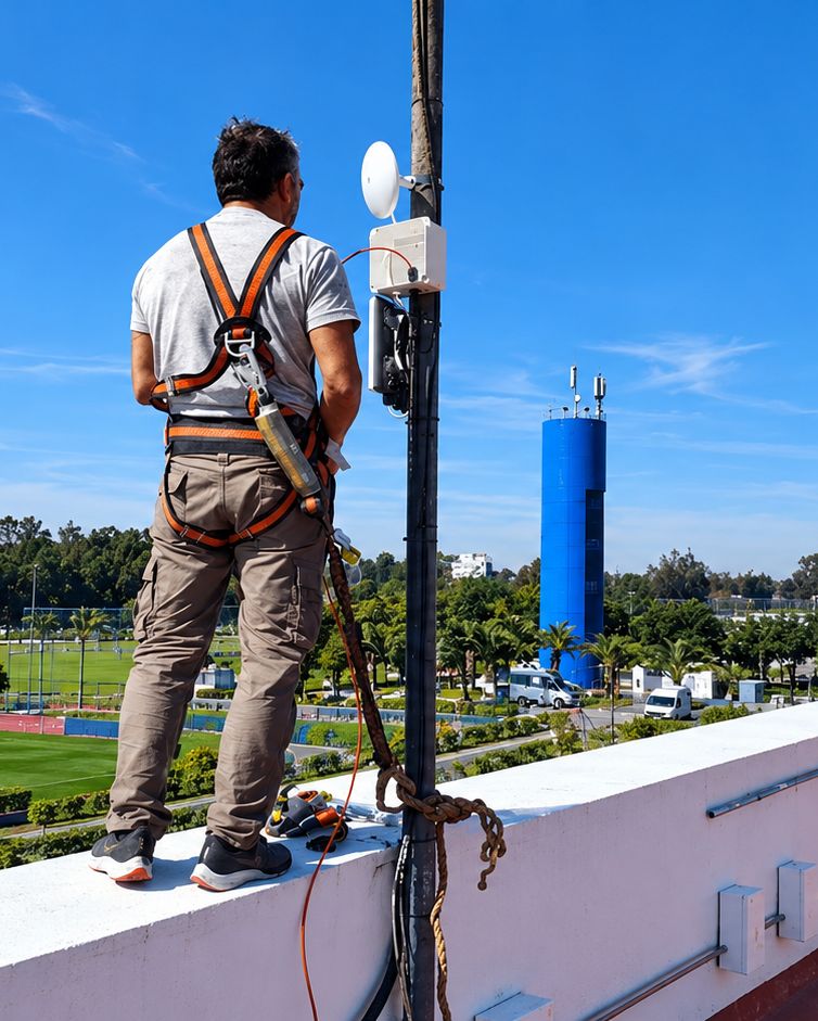 Instalación de un punto de acceso WiFi exterior sobre mástil